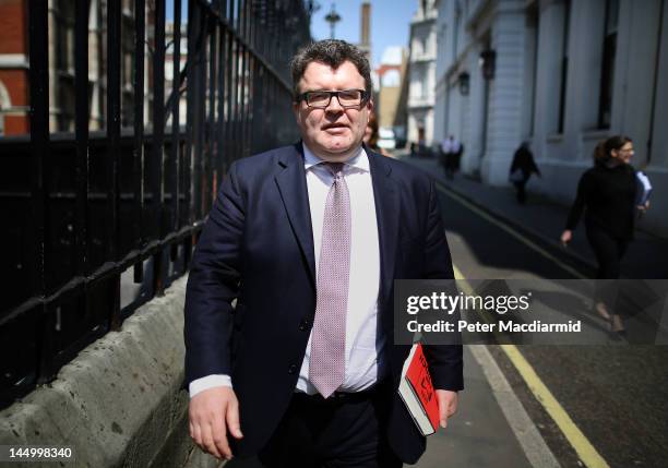 Tom Watson MP leaves The Royal Courts of Justice after giving evidence to The Leveson Inquiry on May 22, 2012 in London, England. This phase of the...