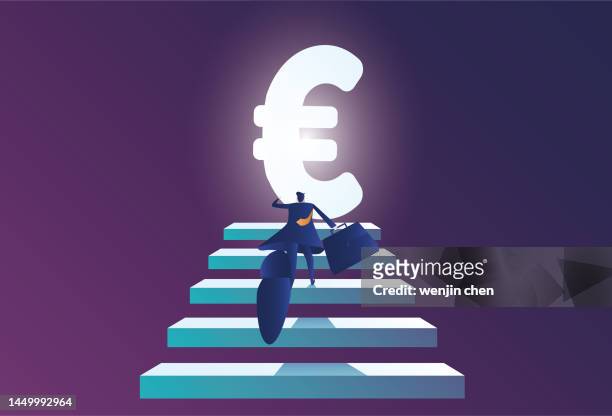 the business man stepped onto the stage and ran to the euro - wall e stock illustrations