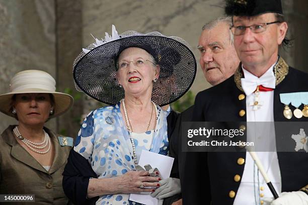 Queen Margarethe II of Denmark and Prince Henrik of Denmark attends the christening of new Swedish heir to the throne Princess Estelle Silvia Ewa...