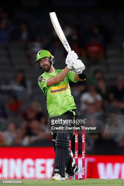 Alex Ross of the Thunder batsduring the Men's Big Bash League match between the Melbourne Renegades and the Sydney Thunder at Marvel Stadium, on...