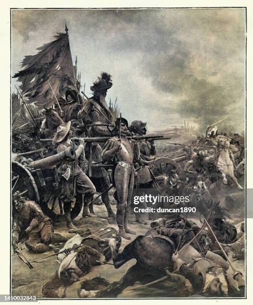 illustrations, cliparts, dessins animés et icônes de la bataille de rocroi 1643, pendant la guerre de trente ans, histoire militaire guerre du 17ème siècle - battle of ardennes