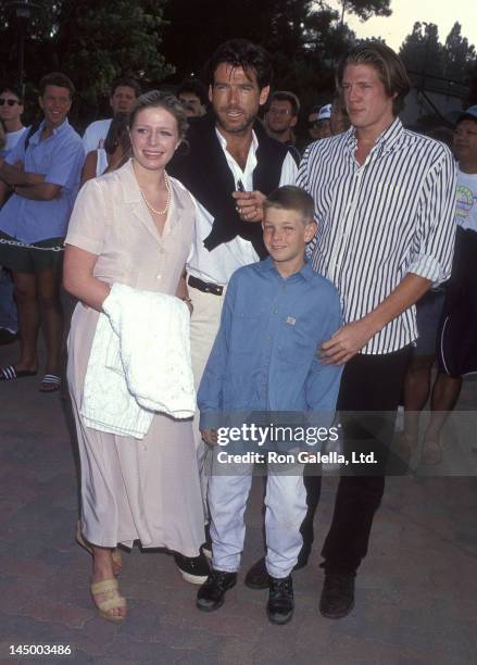 Actor Pierce Brosnan, son Christopher Brosnan, daughter Charlotte Brosnan and son Sean Brosnan attend "An Evening at the Net" Benefit for Revlon/UCLA...