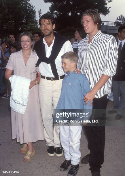 Actor Pierce Brosnan, son Christopher Brosnan, daughter Charlotte Brosnan and son Sean Brosnan attend "An Evening at the Net" Benefit for Revlon/UCLA...