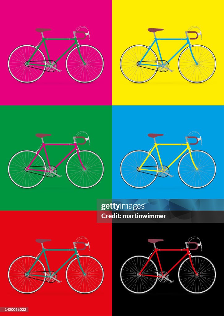 Retro race bicycle vector drawing