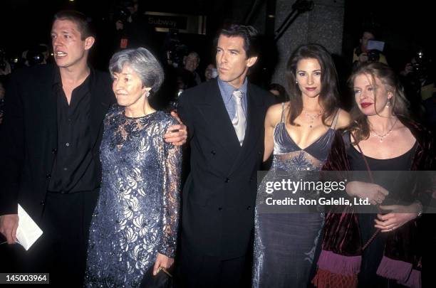 Actor Pierce Brosnan, girlfriend Keely Shaye Smith, his son Christopher Brosnan, his daughter Charlotte Brosnan and his mother May Smith attend the...