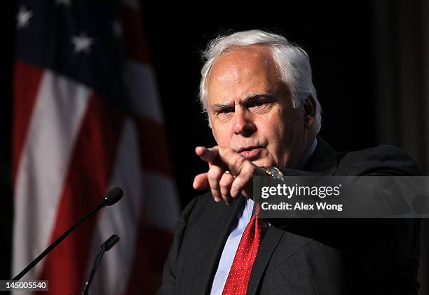 Fedex Chairman, President and CEO Frederick Smith addresses the 2012 America's Small Business Summit, hosted by U.S. Chamber of Commerce, May 22,...