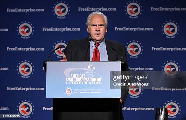 Fedex Chairman, President and CEO Frederick Smith addresses the 2012 America's Small Business Summit, hosted by U.S. Chamber of Commerce, May 22,...