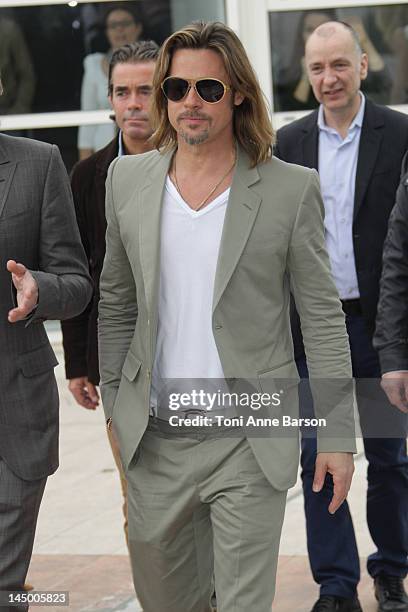 Brad Pitt attends "Killing Them Softly" Photocall at Palais des Festivals on May 22, 2012 in Cannes, France.