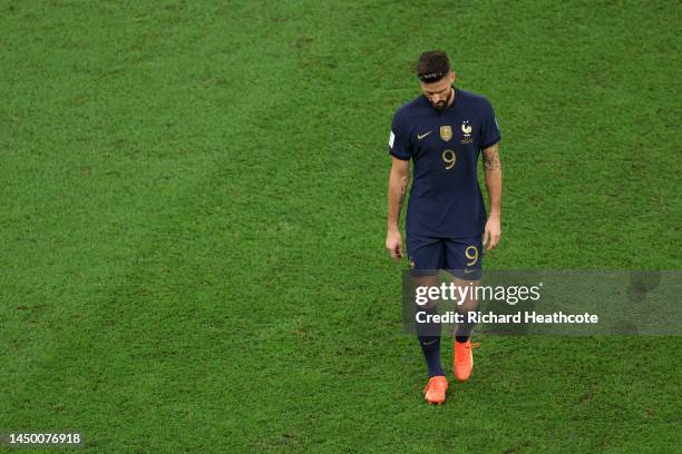 Olivier Giroud of France reacts as he is substituted during the FIFA World Cup Qatar 2022 Final match between Argentina and France at Lusail Stadium...