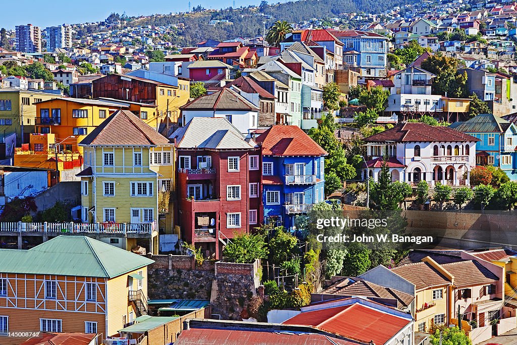 Colorful buildings, Vailparaso, Chile