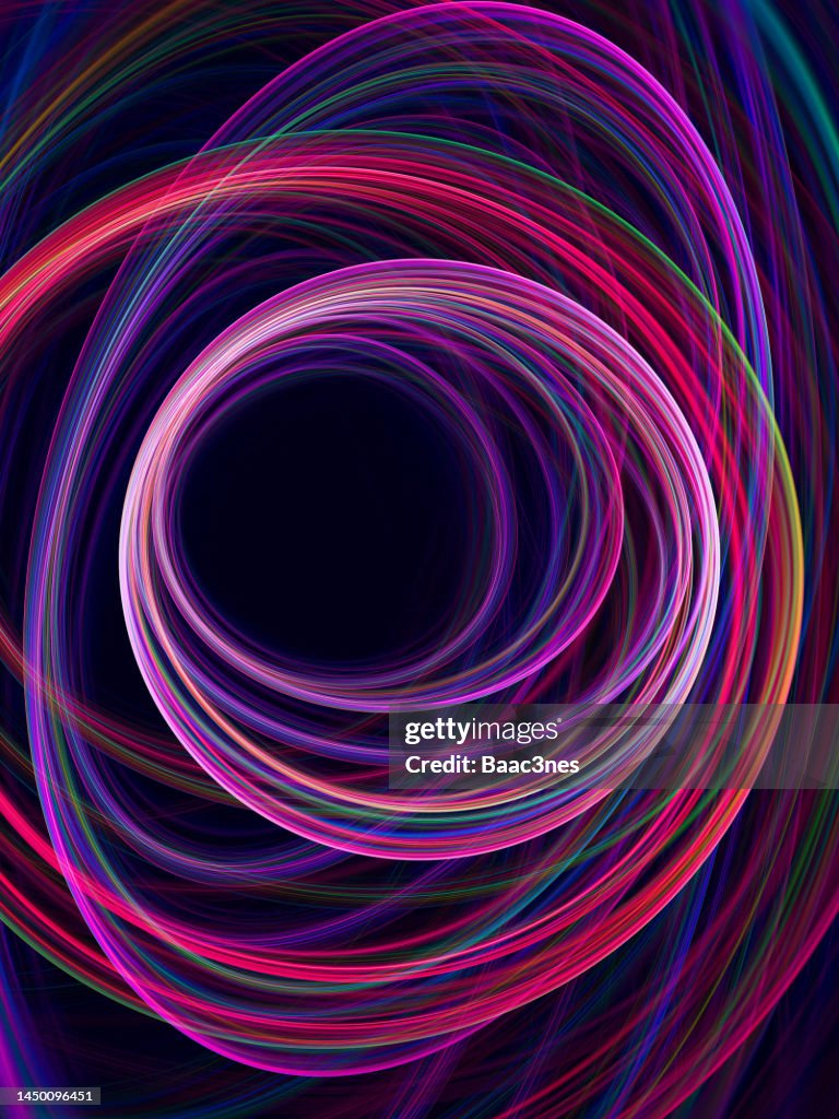 Glowing circles - abstract fractal art
