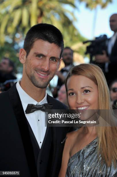 Tennis player Novak Djokovic and Jelena Ristic attend the 'Killing Them Softly' Premiere during 65th Annual Cannes Film Festival at Palais des...