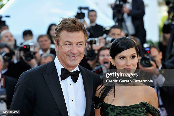 Actor Alec Baldwin and Hilaria Thomas attend the 'Killing Them Softly' Premiere during 65th Annual Cannes Film Festival at Palais des Festivals on...