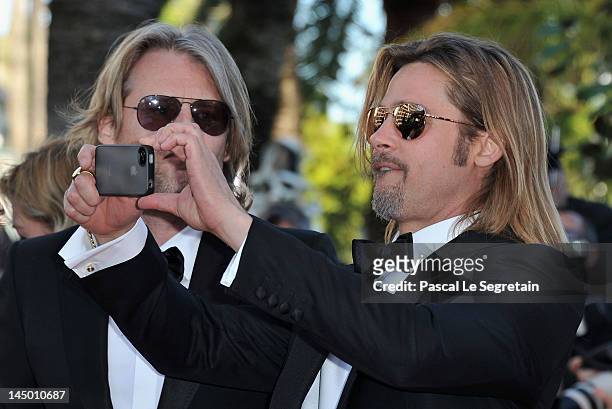 Director Andrew Dominik and actor Brad Pitt attend the 'Killing Them Softly' Premiere during 65th Annual Cannes Film Festival at Palais des Festivals...