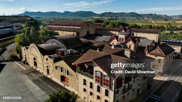 September 9: An aerial view of theR. López de Heredia Viña Tondonia Winery on September 9, 2022 in Haro, the main wine-making town in La Rioja...