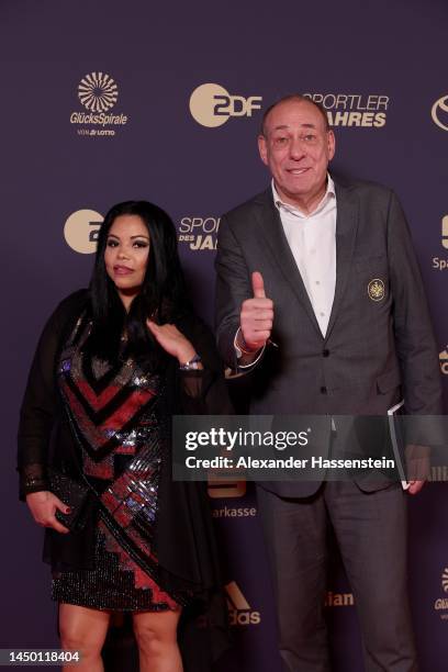 Peter Fischer arrives with Marci Dudra for the "Sportler des Jahres" Award 2022 Galat Kurhaus Baden-Baden on December 18, 2022 in Baden-Baden,...