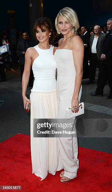 Cheryl Cole and Cameron Diaz attend the UK premiere of "What To Expect When You're Expecting" at The BFI IMAX on May 22, 2012 in London, England.