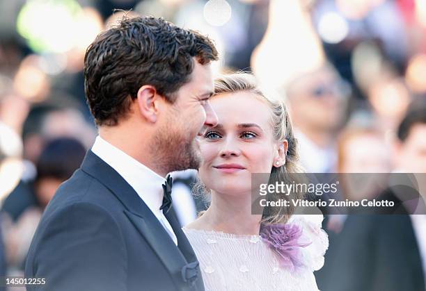 Actors Josh Jackson and Diane Kruger arrive at "Killing Them Softly" Premiere during the 65th Annual Cannes Film Festival at Palais des Festivals on...