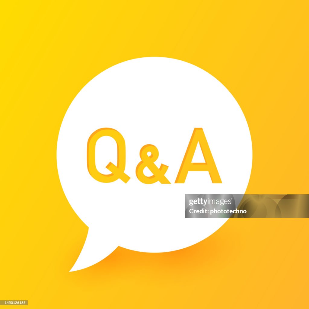 Question Mark Banner Qa Banner Design Vector On Isolated Yellow ...