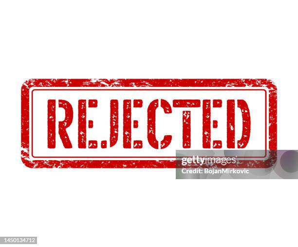 rejected red stamp, sign. vector - thumbs down stock illustrations