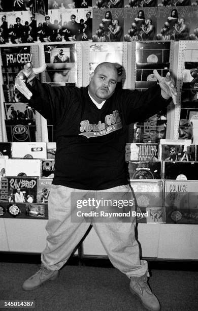 Rapper Fat Joe poses for photos at George's Music Room in Chicago, Illinois in SEPTEMBER 1995.