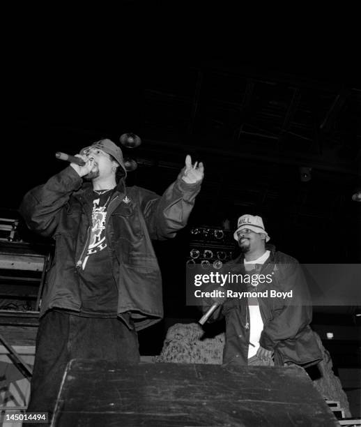 Rappers B-Real and Sen Dog of rap group Cypress Hill, performs at the U.I.C. Pavilion in Chicago, Illinois in MARCH 1992.