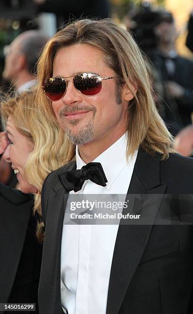 Brad Pitt attends the 'Killing Them Softly' Premiere during 65th Annual Cannes Film Festival at Palais des Festivals on May 22, 2012 in Cannes,...