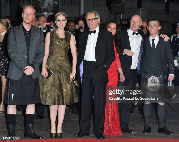 Actors William Ruan, Siobhan Reilly, director Ken Loach, actors Jasmin Riggins and Paul Brannigan attend 'The Angels' Share' Premiere during 65th...