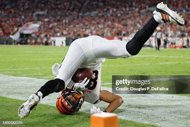 Tyler Boyd of the Cincinnati Bengals catches a touchdown pass during the third quarter in the game against the Tampa Bay Buccaneers at Raymond James...