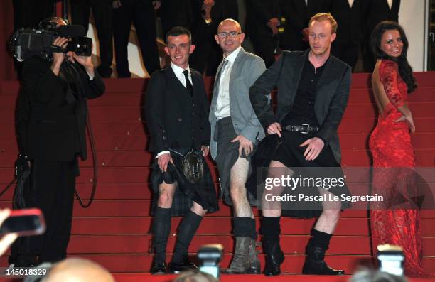 Paul Brannigan, Gary Maitland, Paul Laverty and Jasmin Riggins attends 'The Angels' Share' Premiere during 65th Annual Cannes Film Festival at Palais...