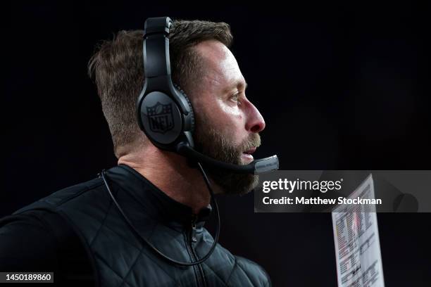 Head coach Kliff Kingsbury of the Arizona Cardinals looks on during the fourth quarter in the game against the Denver Broncos at Empower Field At...
