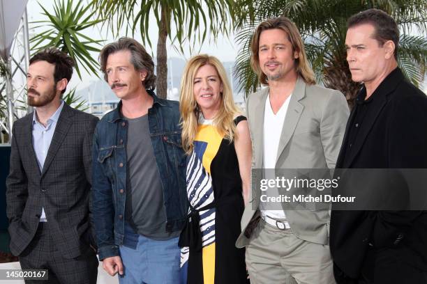 Scoot McNairy, Ben Mendelsohn, Dede Gardner, Brad Pitt and Ray Liotta attend the photocall for 'Killing Them Softly' during the 65th Annual Cannes...