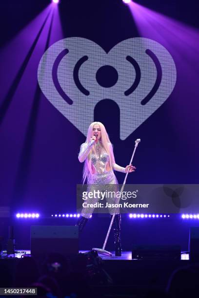 Ava Max performs onstage at iHeartRadio Y100’s Jingle Ball 2022 Presented by Capital One on December 18, 2022 in Miami, Florida.