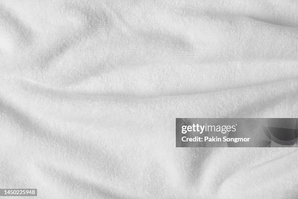 white color towel as a background. - bath towel texture stock pictures, royalty-free photos & images