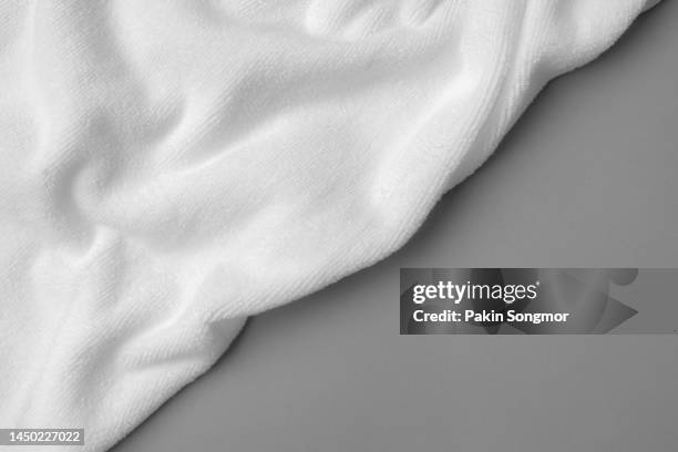 white color towel as a background. - bath towel texture stock pictures, royalty-free photos & images