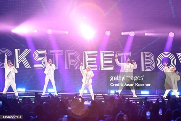 Nick Carter, Howie Dorough, Brian Littrell, Kevin Richardson and AJ McLean of the Backstreet Boys performs onstage at iHeartRadio Y100’s Jingle Ball...