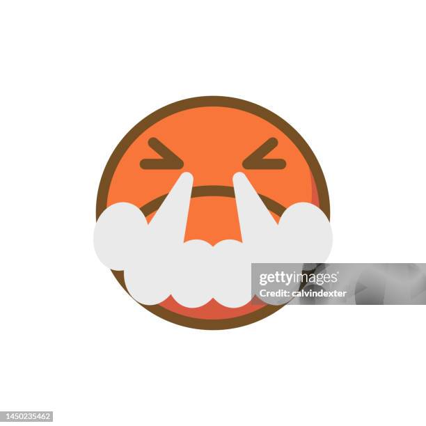 emoticon flat and contour line design - steam transparent background stock illustrations