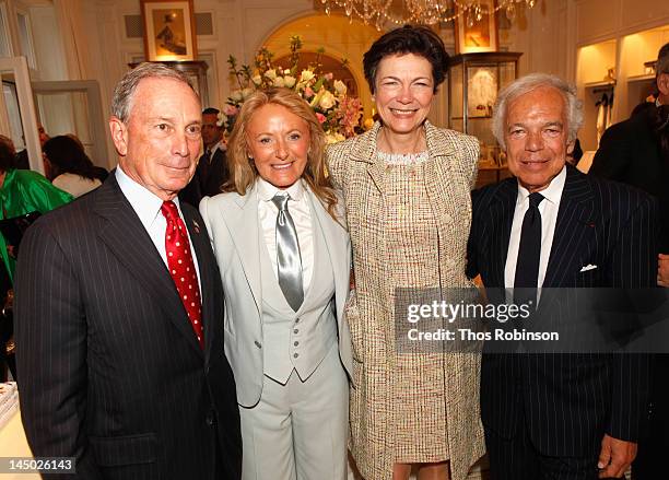 New York Mayor, Michael Bloomberg, Ricky Lauren, Diana Taylor and Ralph Lauren attend the Ralph Lauren celebration for the publication of "The...