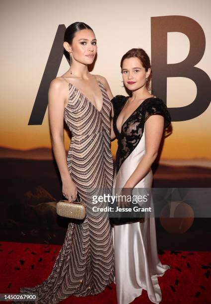 Nicole Maines and Sarah Catherine Hook attend a Young Hollywood event in support of Paramount Pictures' "Babylon" at LAVO Ristorante on December 18,...
