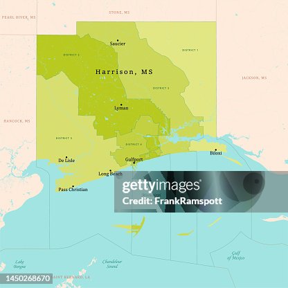 MS Harrison County Vector Map Green MS Harrison County Vector Map Green