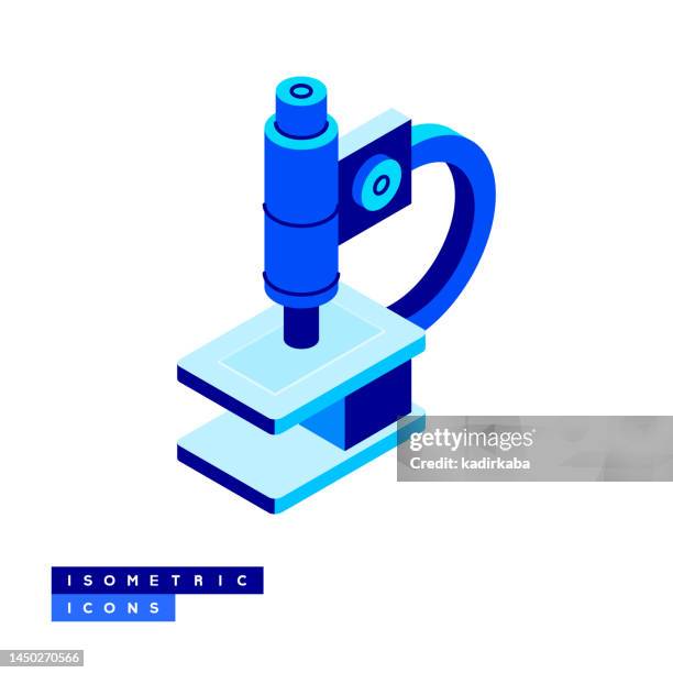 illustrations, cliparts, dessins animés et icônes de recherchez le concept d’icône isométrique et la conception tridimensionnelle. microscope. - microscope