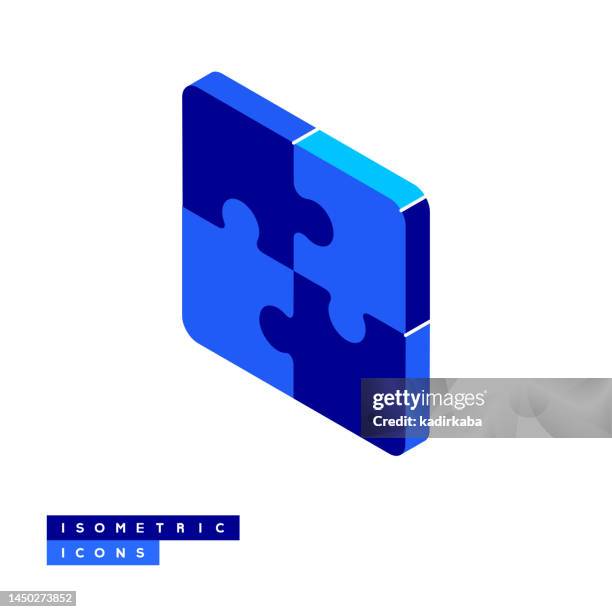 solution isometric icon concept and three dimensional design. - rubiks cube icon stock illustrations
