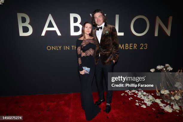 Caelynn Miller-Keyes and Dean Unglert attend a Young Hollywood event in support of Paramount Pictures' "Babylon" at LAVO Ristorante on December 18,...