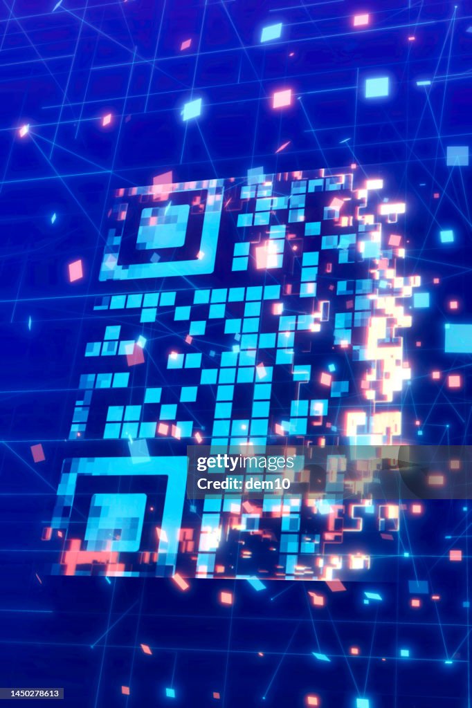 Illustration of qr code scan conceptual backgrounds