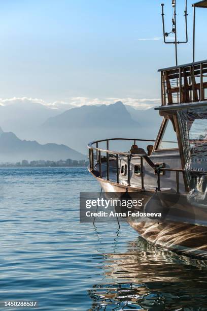 yachts on the water. tourist resort. coast of the mediterranean sea. - bay of water fotografías e imágenes de stock