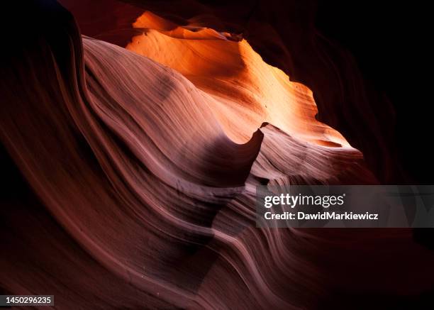 a beautiful cave formed from sandstone - lower antelope stock pictures, royalty-free photos & images