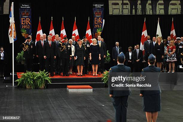 Prince Charles, Prince of Wales, Camilla, Duchess of Cornwall, Canadian Prime Minister Stephen Harper, Lauren Harper, Canadian Defence Minister Peter...