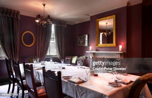 View of the Ye Olde Cheshire Cheese Private Dining Room on August 6,2013 in London, England. The pub is a Grade II listed public house, rebuilt after...