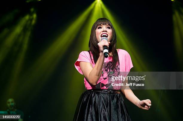 Carly Rae Jepsen performs at the Q102 Springle Ball 2012 at the Wells Fargo Center May 22, 2012 in Philadelphia, Pennsylvania.