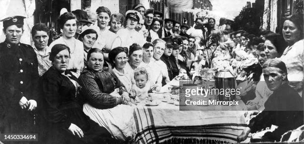Street party in Elswick, Newcastle to celebrate the end of World War I.